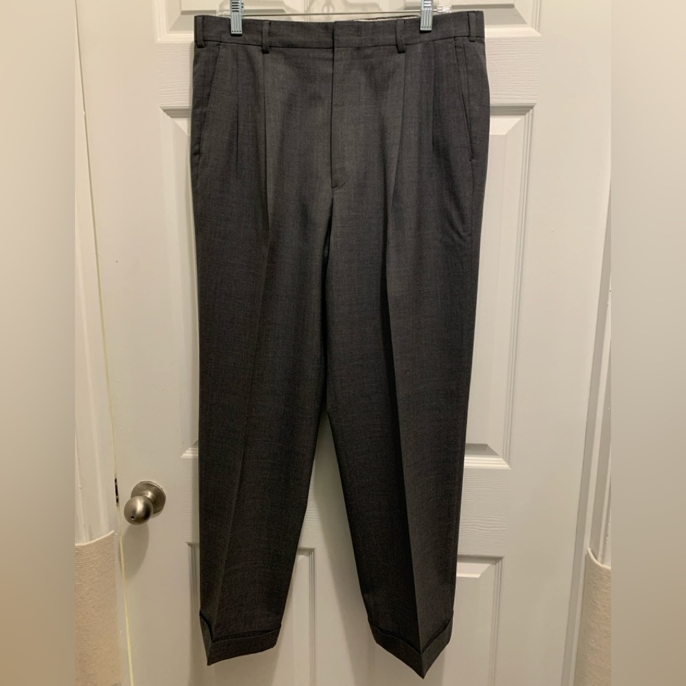 Brooks Brothers Classic Gray Trousers 34/34 Pleated